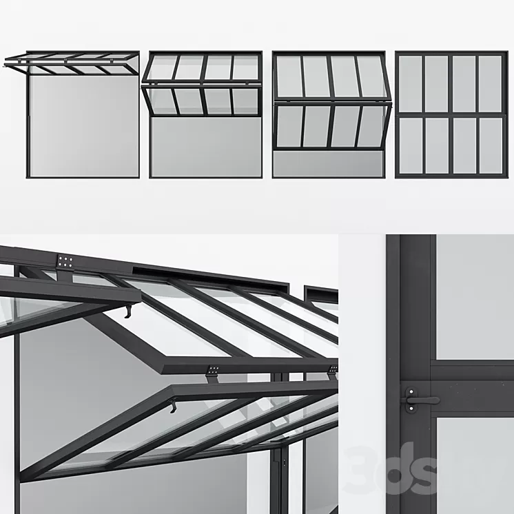Aluminum window 11 3D Model Free Download
