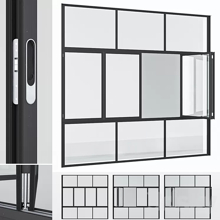 Aluminum window 16 3D Model
