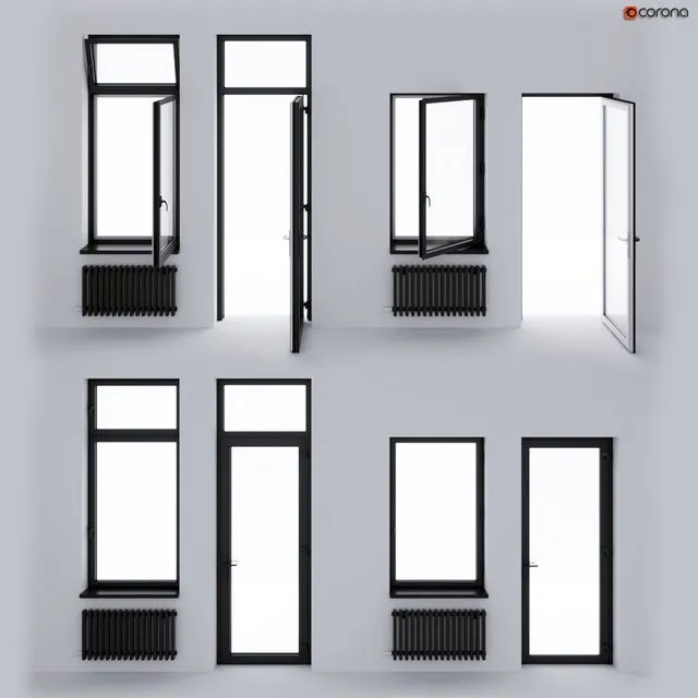 Aluminum window and balcony door ALUMIL 3D Model
