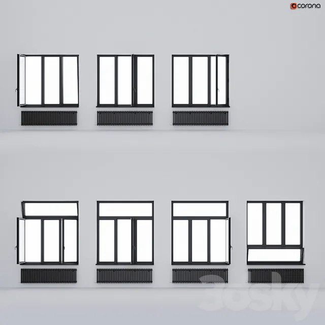 Aluminum windows ALUMIL 3D Model