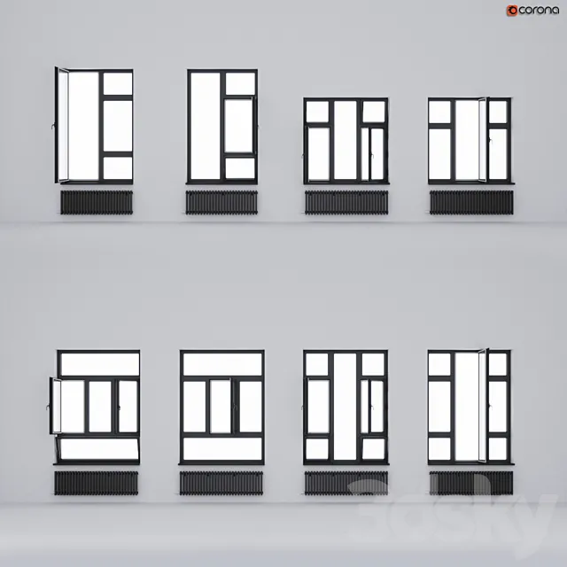 Aluminum windows ALUMIL 3DModel