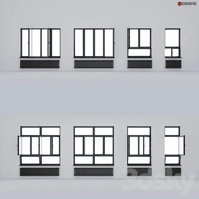 Aluminum windows ALUMIL 3DModel