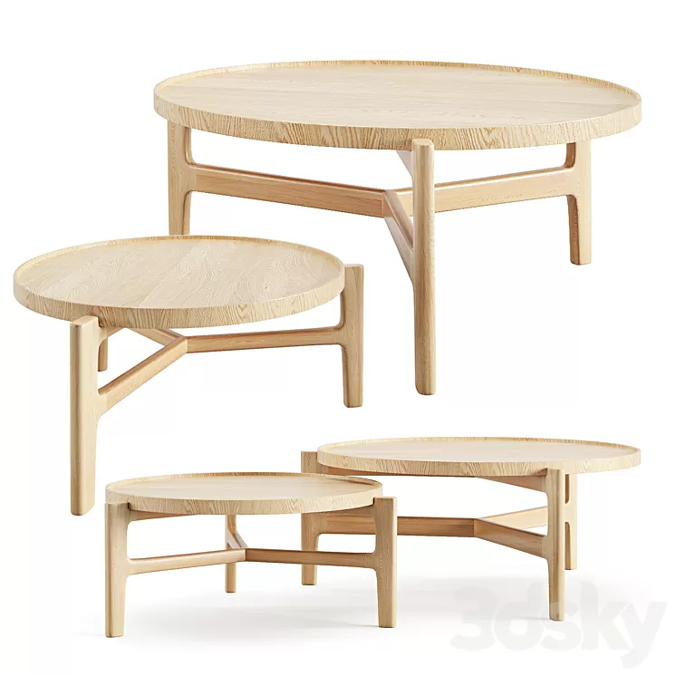 Alyasa Coffee Table Set 3D Model