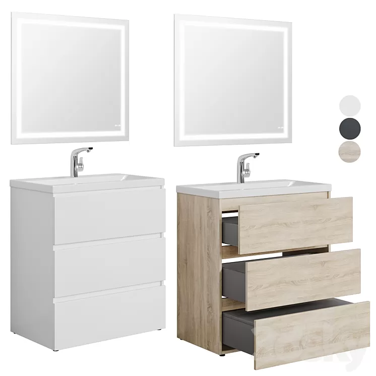 Am.Pm Gem S 60/75 Pencil case and Bravat Nizza 3D Model