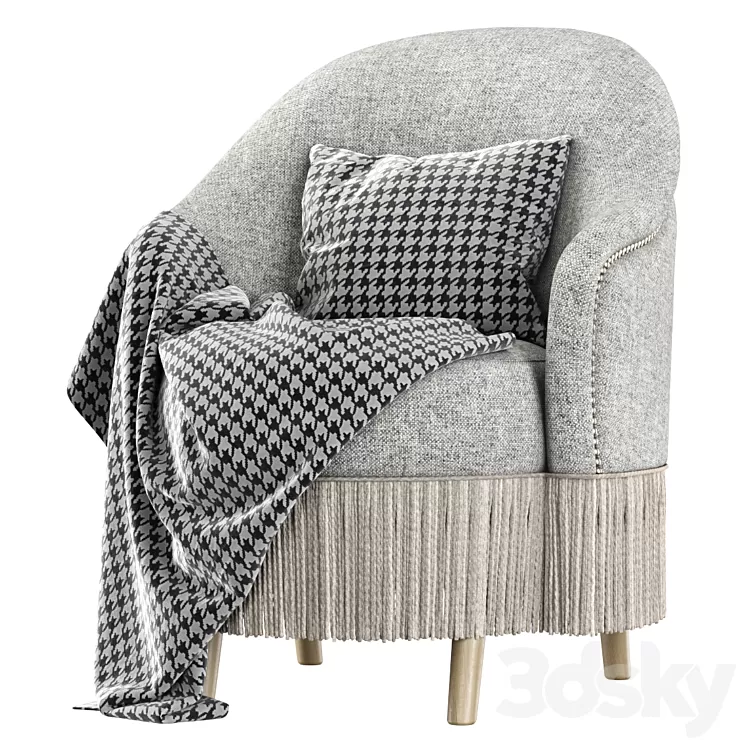 Amanda dining chair with plaid 3D Model