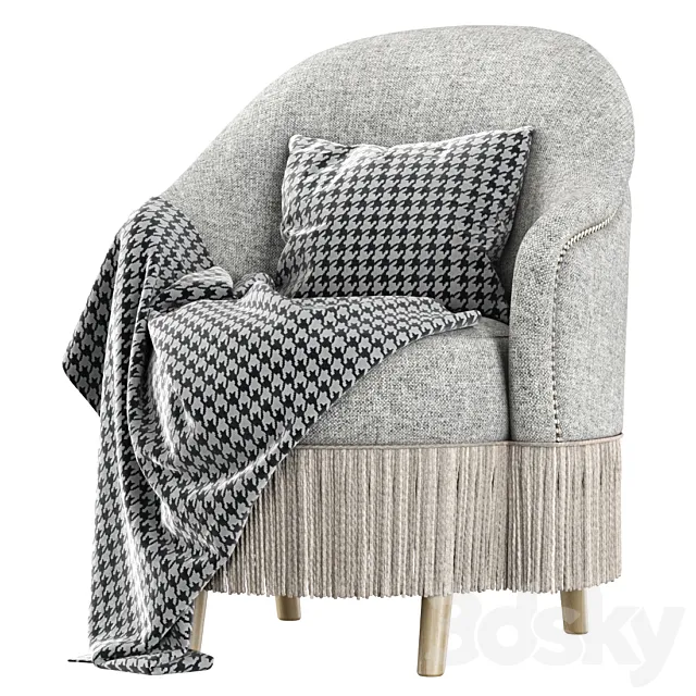 Amanda dining chair with plaid 3DModel