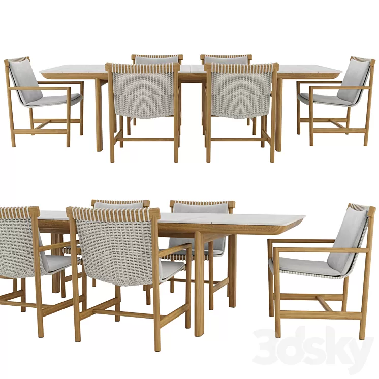 Amanu Table and Chair by Tribu 3D Model Free
