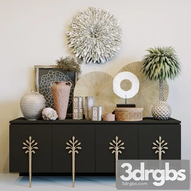 Ambella Sapling Cabinet Ethnic Decorative Set 3D Model Free