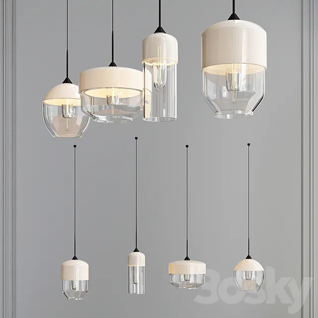 Amber pendant lights 3D Model
