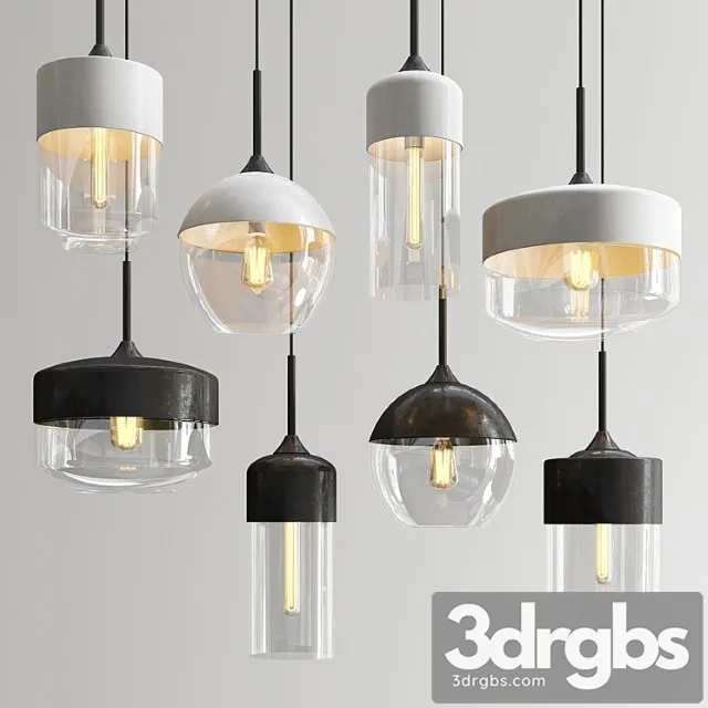 Amber pendant lights 3D Model Free