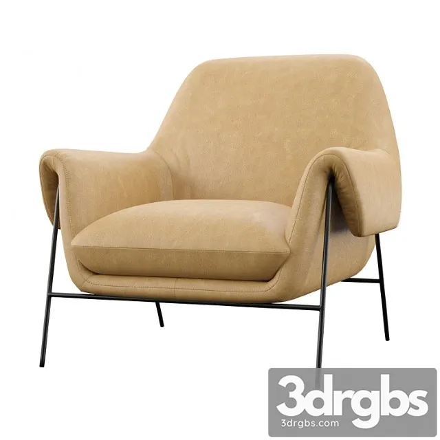 Ambroise metal club chair 3D Model Free