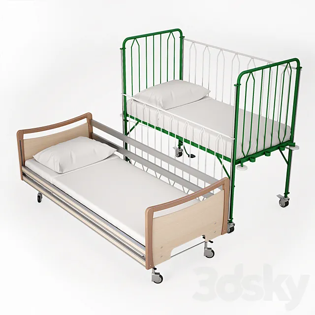 Ambulatory bed adult nursery. 3D Model