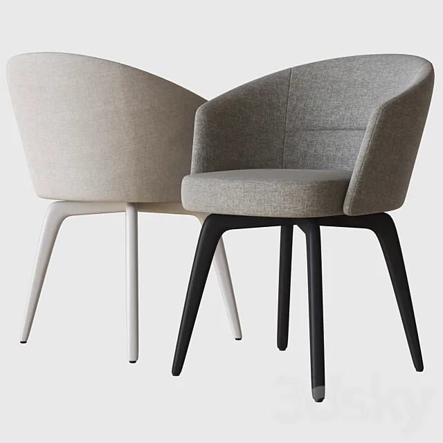 amelie dining chair minotti 3D Model