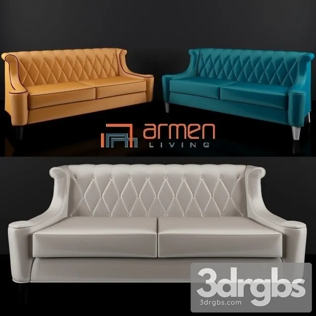 Amen Living Barister Sofa Leather 3D Model Free