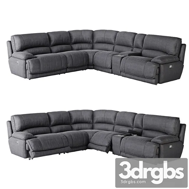 American signature furniture mario 6 piece dual-power reclining sectional 2 3D Model Free