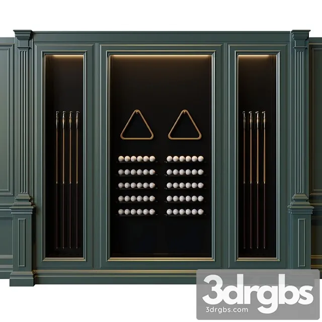 American Style Billiard Cabinet 3D Model Free