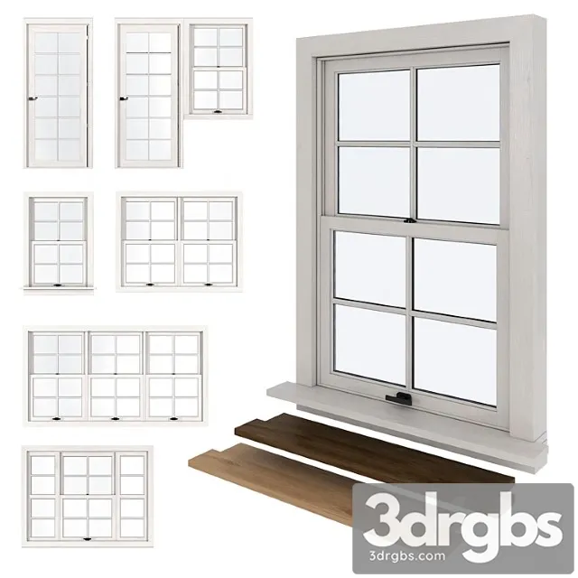 American type of plastic windows 3D Model Free