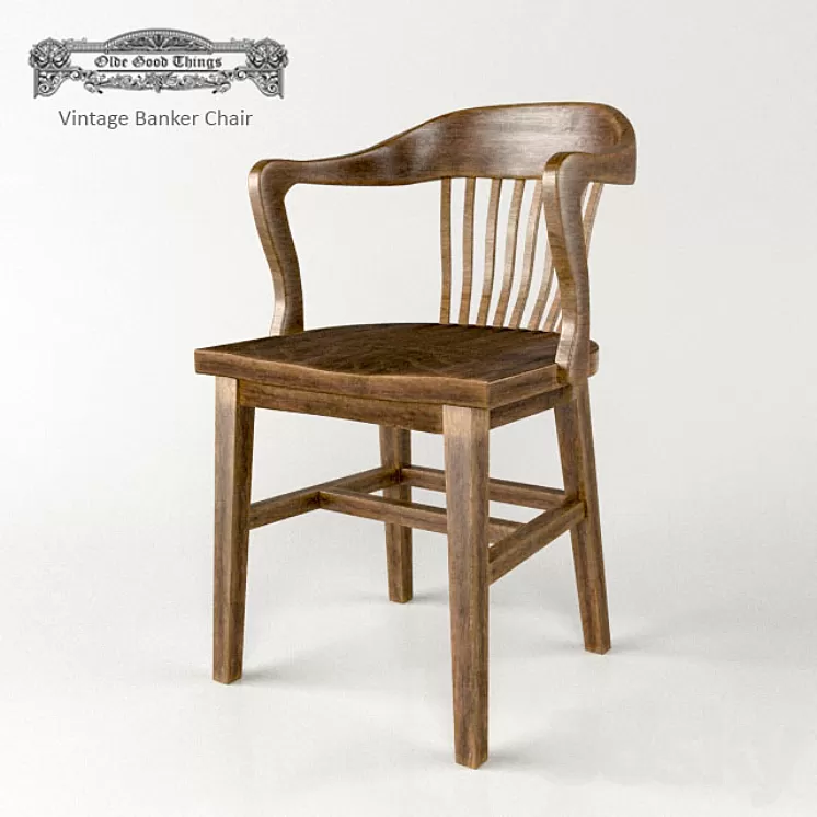 American Vintage Banker Chair 3D Model