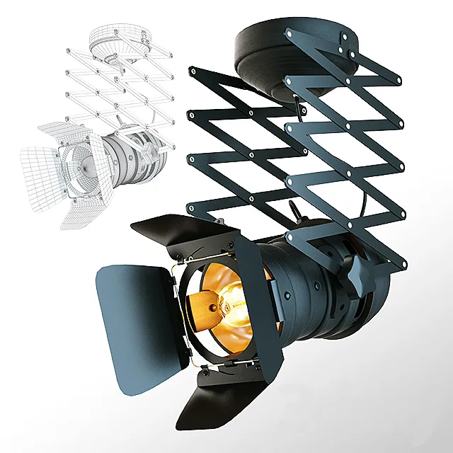 American Vintage Retro industrial art iron Ceiling light 3DModel