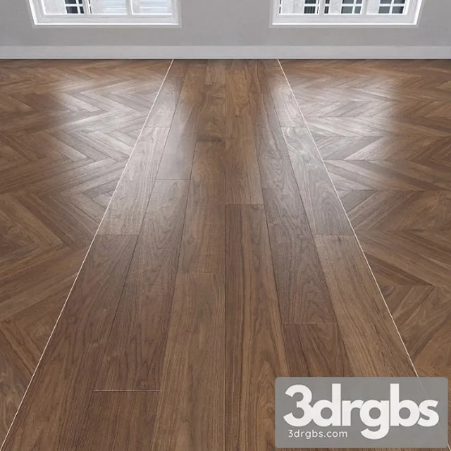 American walnut 3 types. christmas tree linear chevron. 3D Model Free