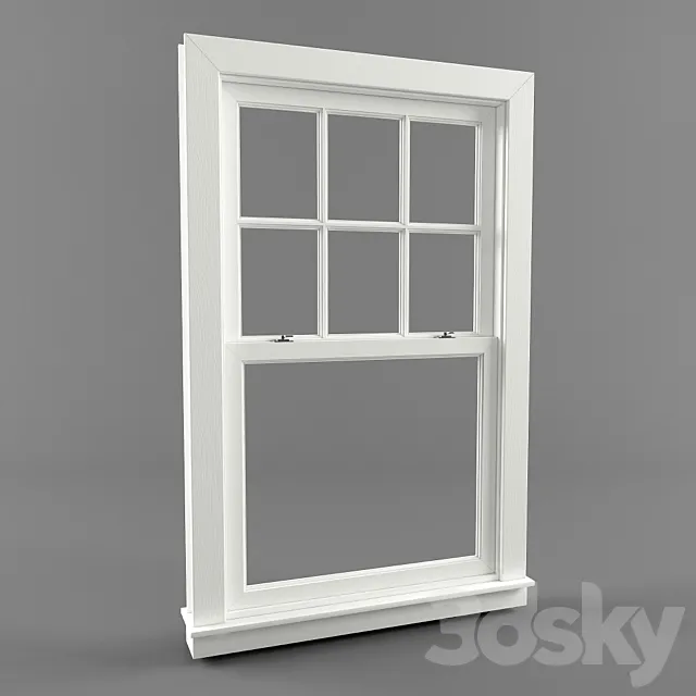 American window - Double Hung Window 3D Model