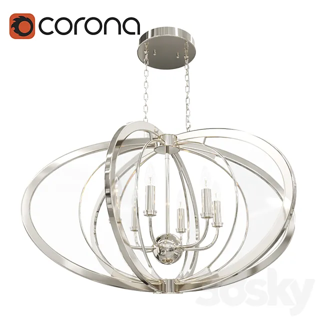 Amherst Oval Chandelier 3D Model