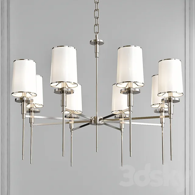 Amherst Polished Nickel 8 Light Chandelier by Hudson Valley 3D Model