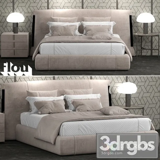 Amol Flou Bed 3D Model Free