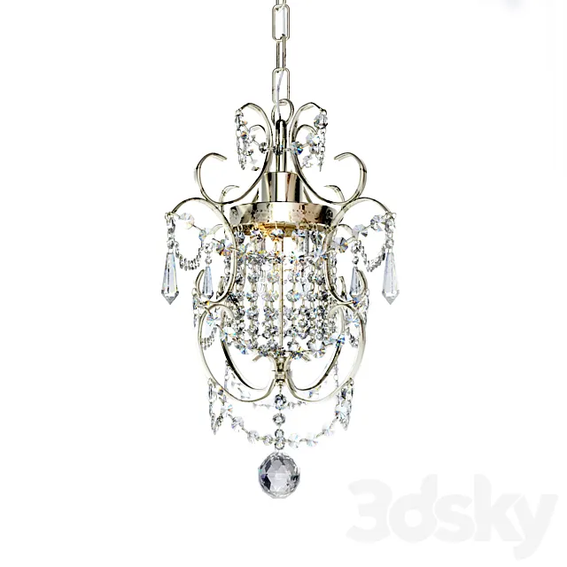 Amorette Chrome Finish Mini Chandelier 3D Model