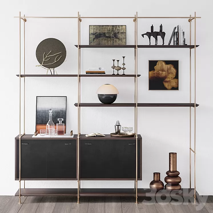 Amuneal 3 Bay Collector's Shelving Unit 3D Model