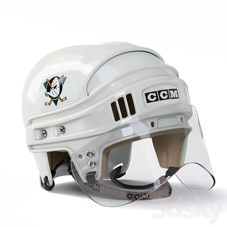 Anaheim Ducks CCM Hockey Helmet 3D Model