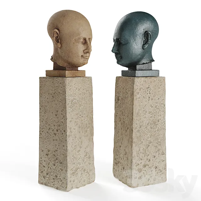 Ancient Egyptian head sculpture 3D Model