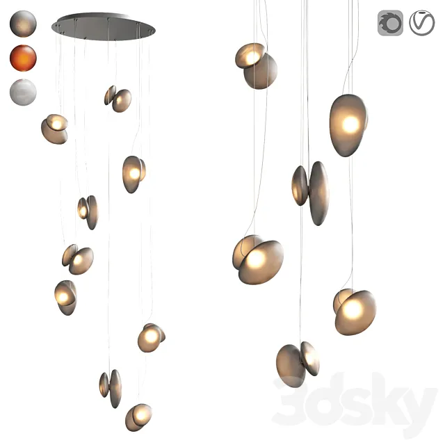 AND Pebble series chandelier Cluster 3D Model