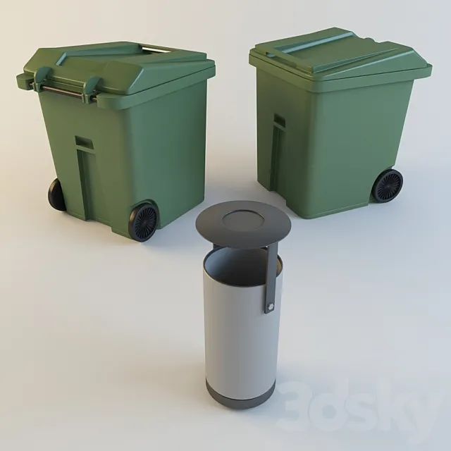 and trash bin 3DModel