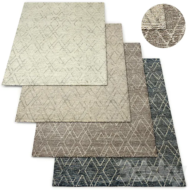 Andera Hand-Knotted Wool Rug RH Collection 3D Model