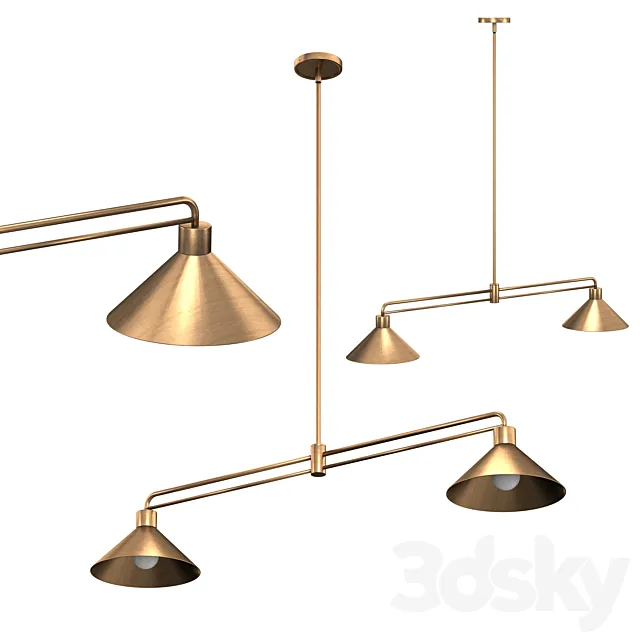 Andre Brass 2-Light Pendant 3D Model