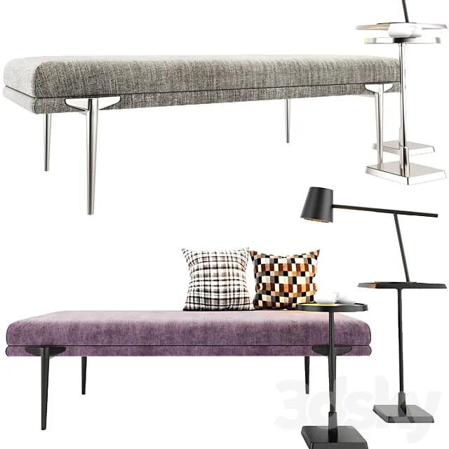 Andrea Rectangular Bench Kaela Accent Tables 3DModel