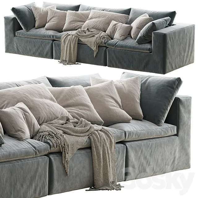 Andrew Martin - Truman Junior Gray Linen 3D Model