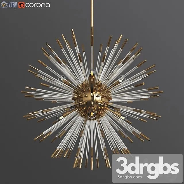 Andromeda large chandelier in brass 3D Model Download