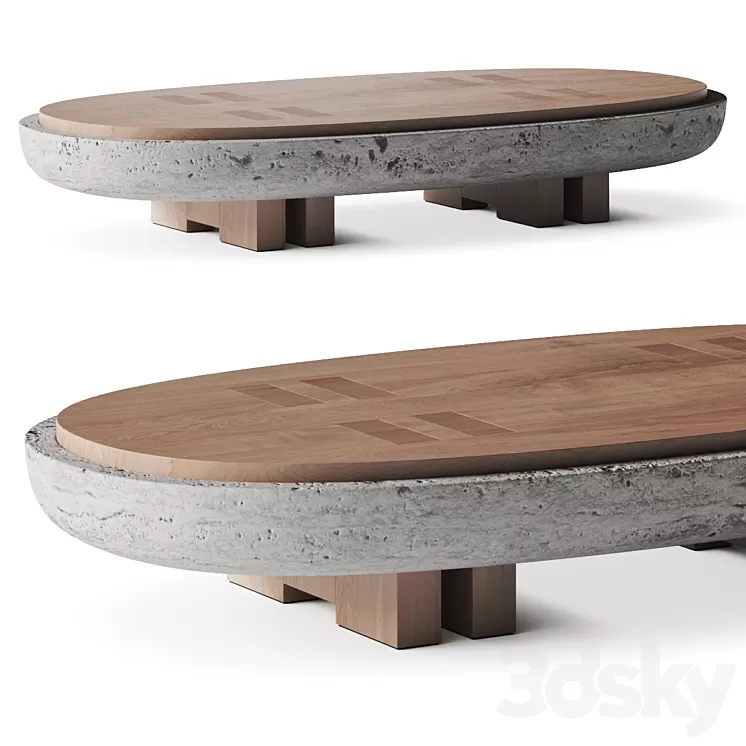 Andy Kerstens Rift Stone Coffee Table 3D Model Free