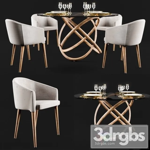 Angel Cerda Dining Set 3D Model Free