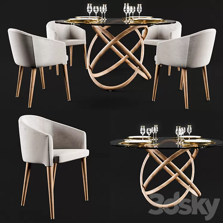 Angel Cerdá dining set 3D Model
