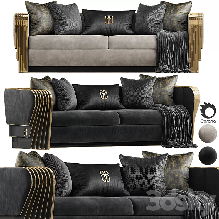 Angelas Luxury Metal Sofa 3D Model Free