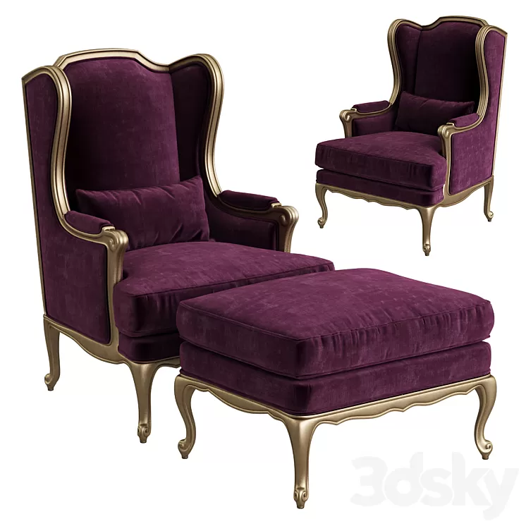 Angelo Cappellini Armchair Art. 589 3D Model