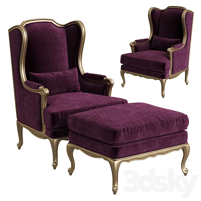 Angelo Cappellini Armchair Art. 589 3DModel