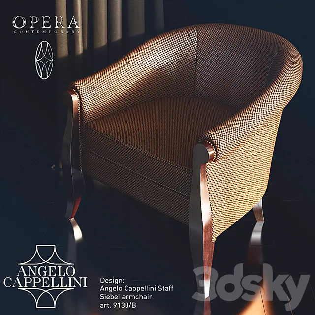 Angelo Cappellini Opera Contemporary. Siebel armchair 3D Model