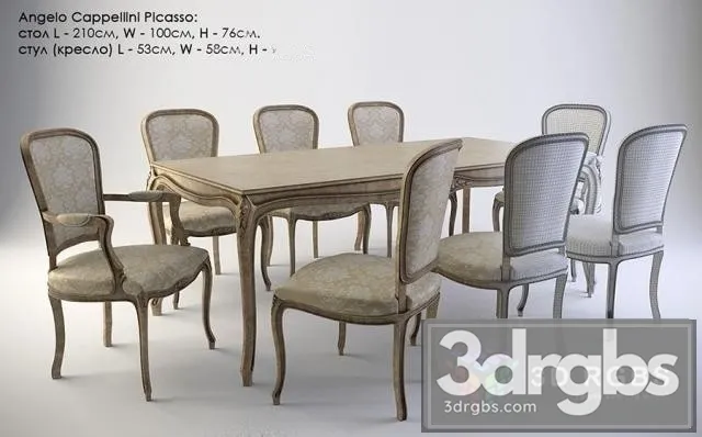 Angelo Cappellini Picasso Table and Chair 3D Model Free