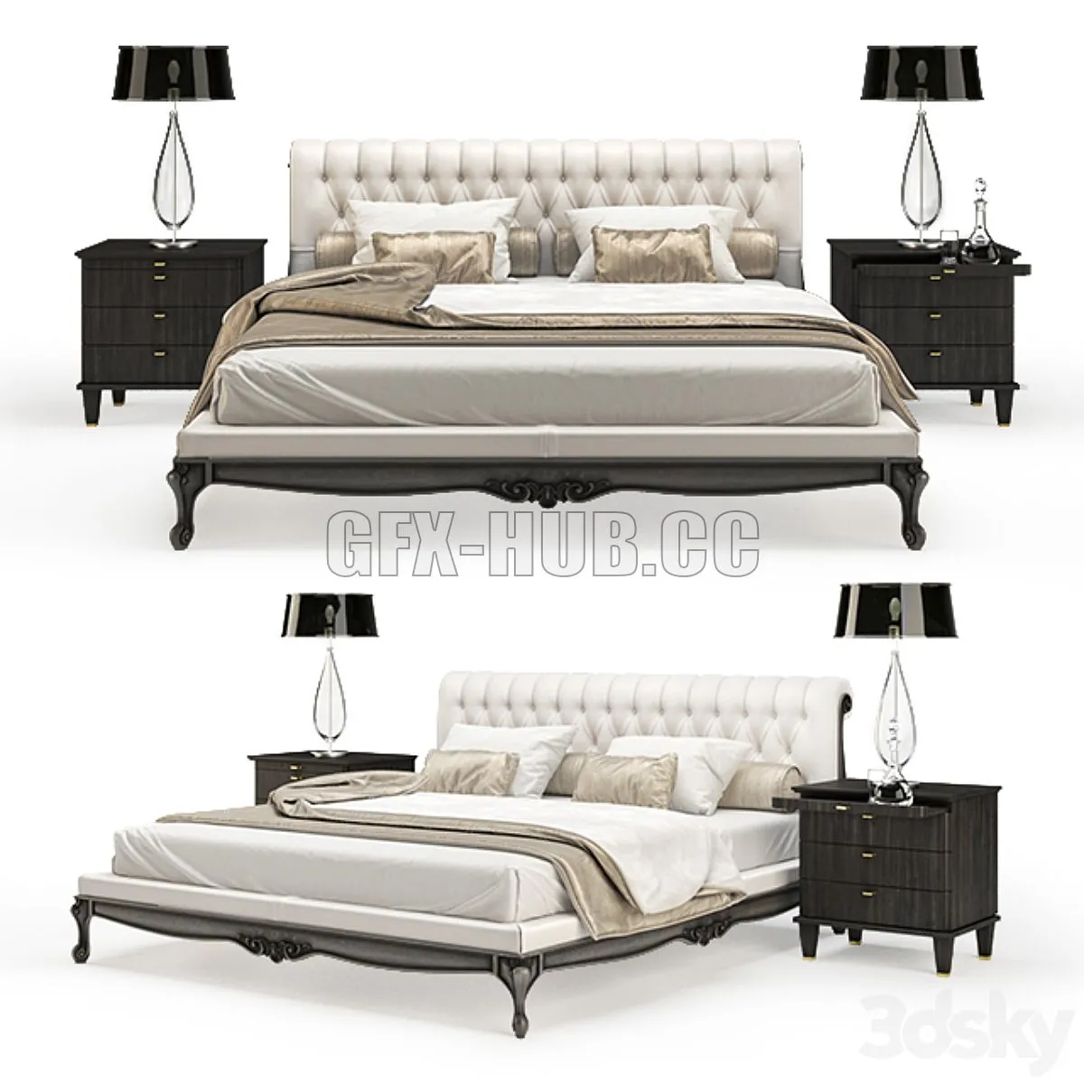 Angelo Cappellini SANSONE bed 3D Model