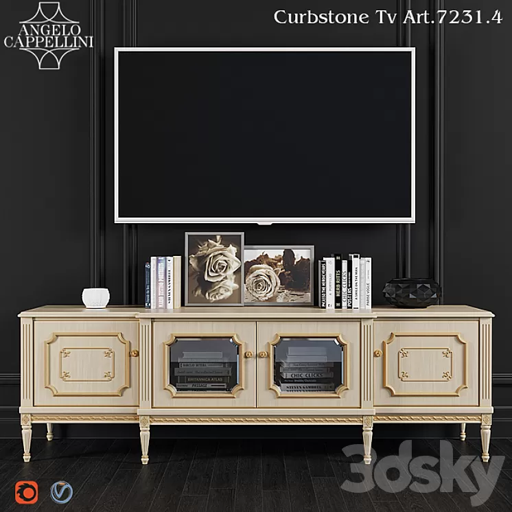 Angelo Cappellini TV Stand Art.7231 / 4 3D Model