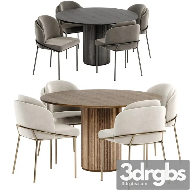 Angelo Chairs With Palais Royal Dining Table 3D Model Free